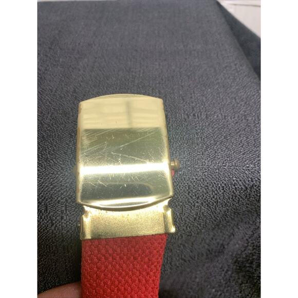Vintage Ohio State Adjustable Red/White Belt Solid Brass Buckle 41 Inches Long - Picture 3 of 7